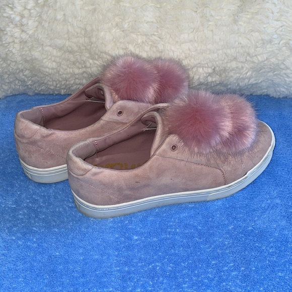Sam Edelman Shoes - Sam Edelman Pink Suede with Pink Fur Pom-Poms. Size 9M